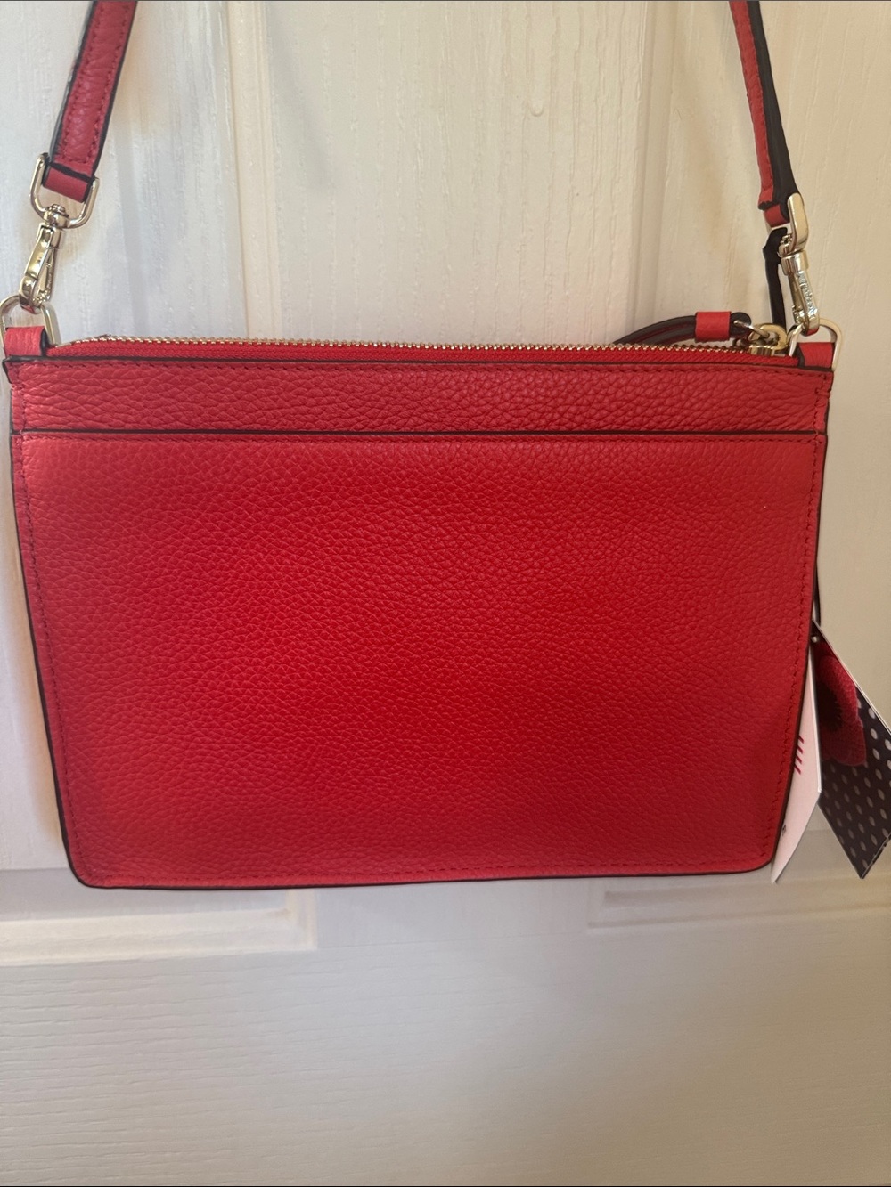 kate spade Red Pebbled Leather Studded Crossbody - Picture 2 of 4